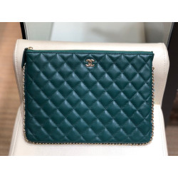 CHANEL 샤넬 레더 클러치백 CHAB1238