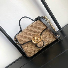GUCCI 구찌 마몬트 GG 탑 핸들백 미니 블랙,레드