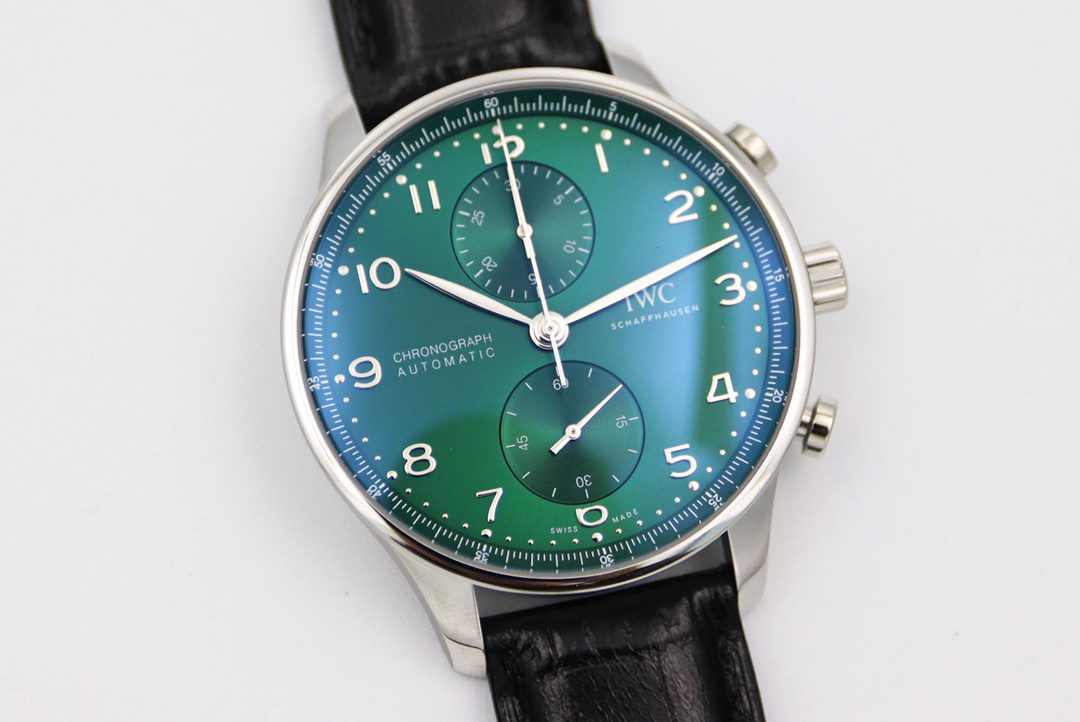 IWC 아이더블유씨 포르투기저 크로노 스틸 그린다이얼
