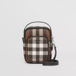 BURBERRY 버버리 체크 레더 크로스바디백 80491181