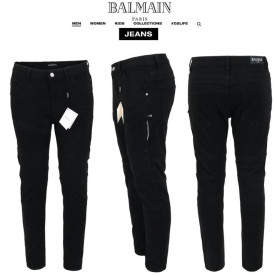 BALMAIN 발망 사이드 지퍼 카고 블랙 슬림 일자진
