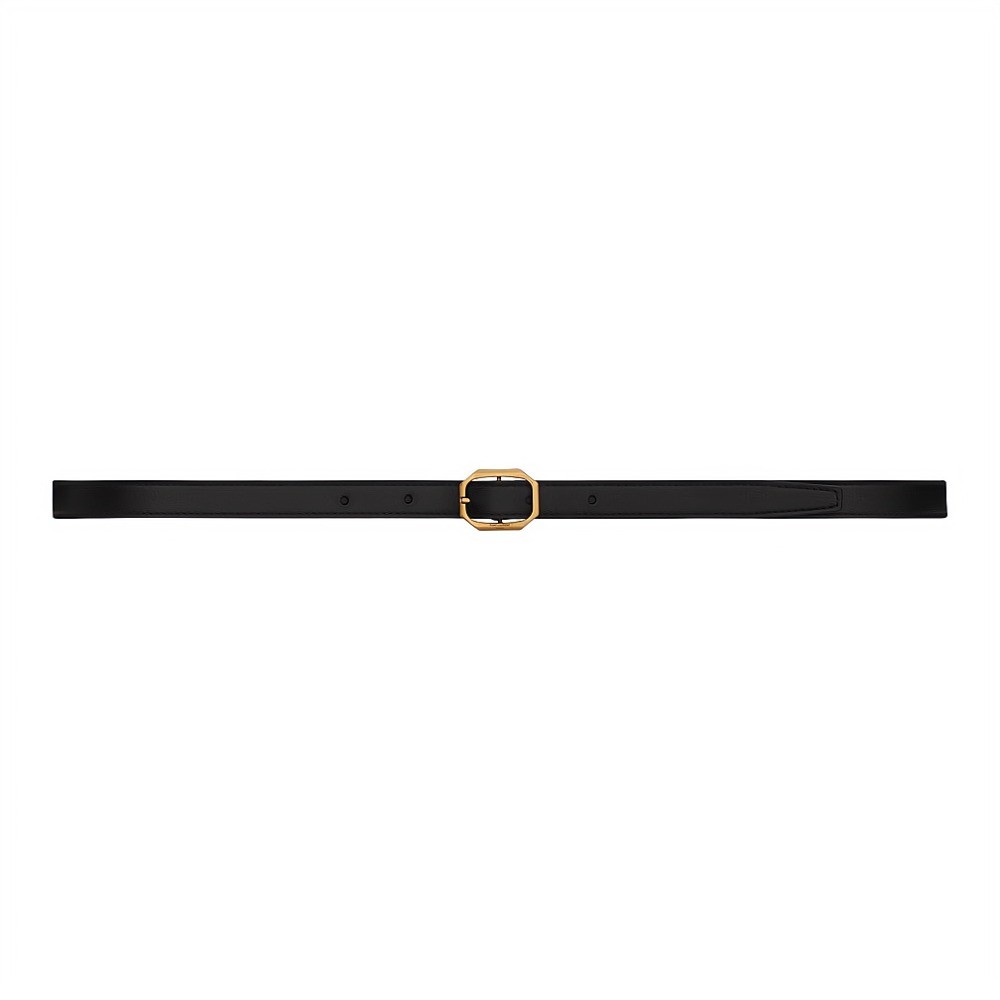 SAINT LAURENT 생로랑 가죽 프레임 버클 슬림 벨트 732560 (15mm) 2COLOR
