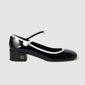 MIUMIU 미우미우 여성용 투톤 페이턴트 가죽 메리제인 펌프스 5I435E 3COLOR