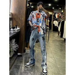 CHROME HEARTS 크롬하츠 멀티 크로스 배색 플레어 데님