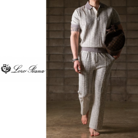 LOROPIANA 로로피아나 라이트그레이 카라 셋업