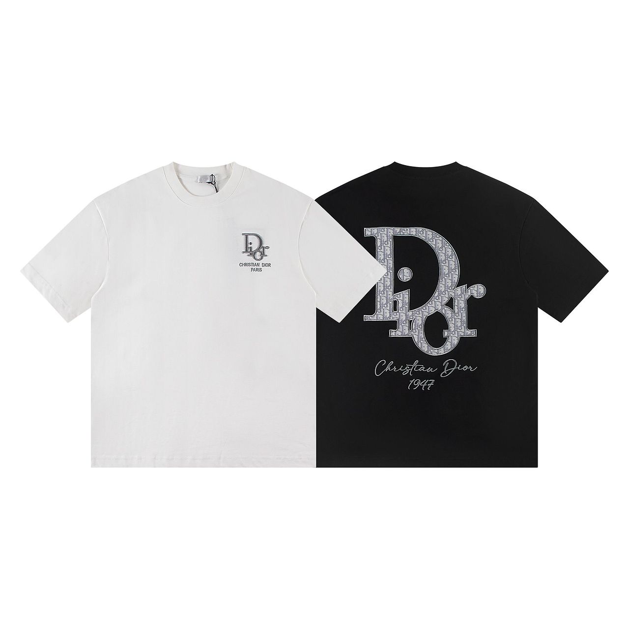 DIOR 디올 6547 오블리크 자수 패치 로고 반팔