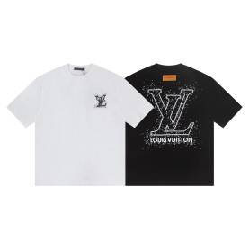 LOUIS VUITTON 루이비통 6363 스플래터 스티치 엠브로이더드 로고 반팔