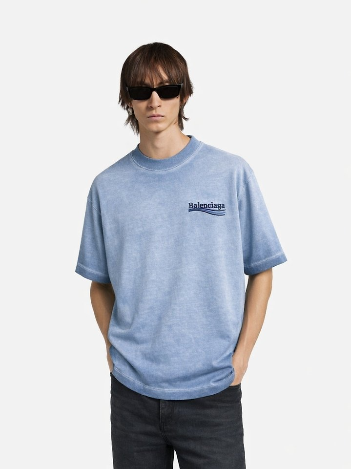 BALENCIAGA 발렌시아가 빈티지 저지 폴리티컬 켐페인 올자수 숏 슬리브 티셔츠 2COLOR