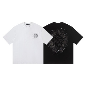 CHROME HEARTS 크롬하츠 6395 그래피티 크리스탈 홀스슈 반팔