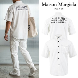 ●6월 판매 16위● MAISON MARGIELA 메종마르지엘라 백 넘버로고 스티치 오버핏 반팔 NB