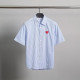 COMME DES GARCONS 꼼데가르송 레드와펜 스트라이프 반팔 셔츠