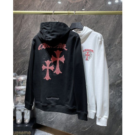 CHROME HEARTS 크롬하츠 7024 세메터리 크로스 아치 로고 후드