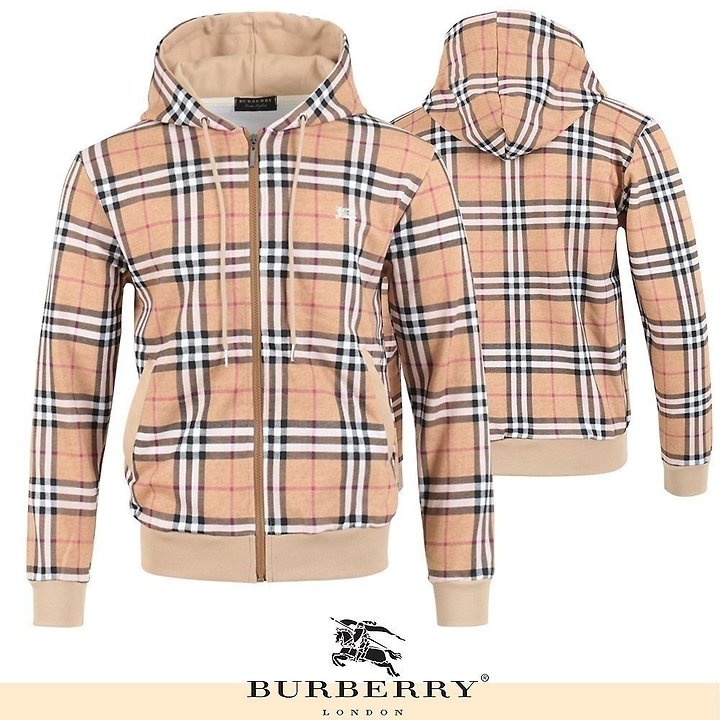 BURBERRY 버버리 기마 자수 체크 후드 집업 2COLOR